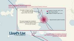 Concordia disaster map